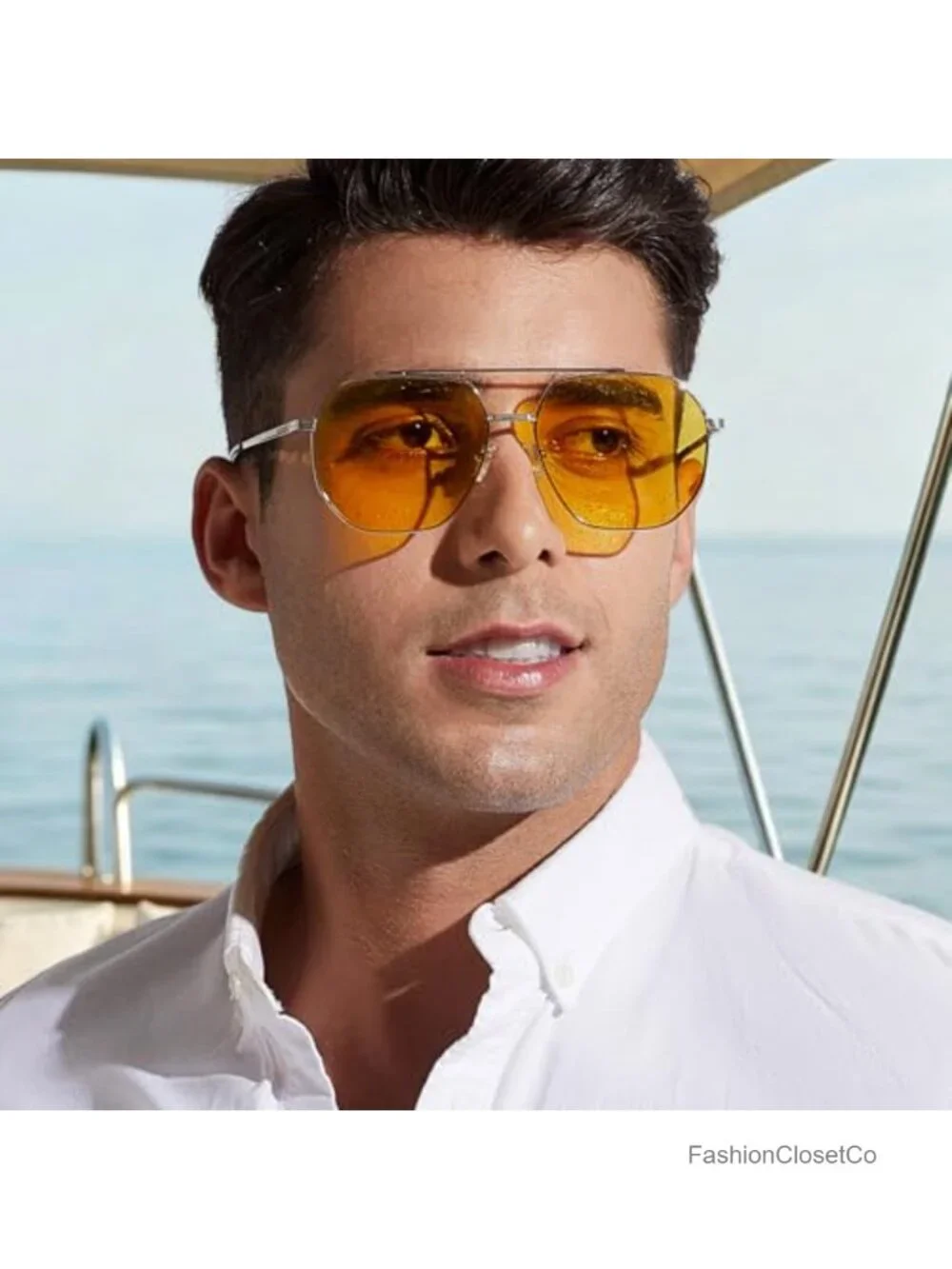 Oversized Square Polarized Sunglasses Unisex UV400 Metal Frame